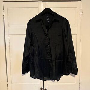 NWOT Women’s Gap Black Organza Big Shirt size L